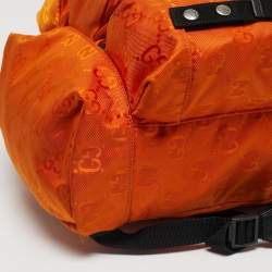 Pre Owned Gucci Orange/Black GG Nylon Off The Grid Backpack