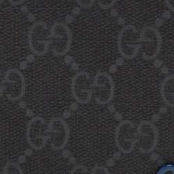 مملوكة مسبقًا محفظة غوتشي قماش أسود مطلي ثنائية الطي GG