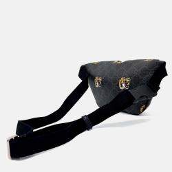 Pre Owned Gucci Grey Coated Canvas Tiger GG Belt Bag