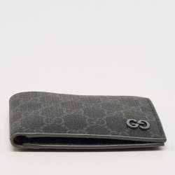 Pre Owned Gucci Dark Grey GG Supreme Canvas GG Bifold Wallet