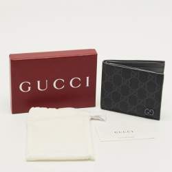 Pre Owned Gucci Dark Grey GG Supreme Canvas GG Bifold Wallet