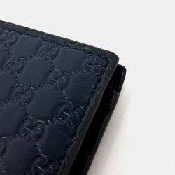 مملوكة مسبقًا محفظة غوتشي جلد ميكرو سيمالين كحلي طويل