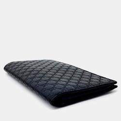 مملوكة مسبقًا محفظة غوتشي جلد ميكرو سيمالين كحلي طويل