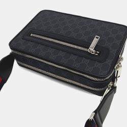 Pre Owned Gucci Navy Blue Coated Canvas Gg Supreme Crossbody Bag