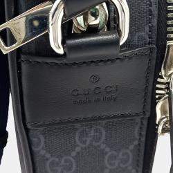 Pre Owned Gucci Navy Blue Coated Canvas Gg Supreme Crossbody Bag