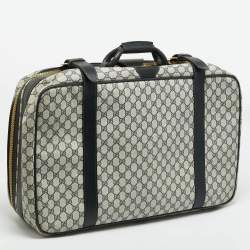 مملوكة مسبقًا حقيبة سفر غوتشي كانفاس سوبر يم جي جي أزرق داكن