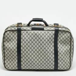 مملوكة مسبقًا حقيبة سفر غوتشي كانفاس سوبر يم جي جي أزرق داكن