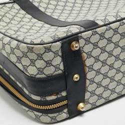 مملوكة مسبقًا حقيبة سفر غوتشي كانفاس سوبر يم جي جي أزرق داكن