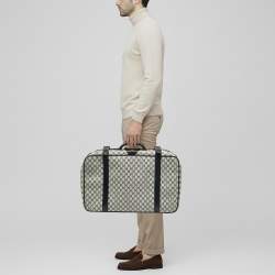 مملوكة مسبقًا حقيبة سفر غوتشي كانفاس سوبر يم جي جي أزرق داكن