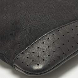 Pre Owned حقيبة ماسنجر مسطحة كانفاس GG أسود غوتشي