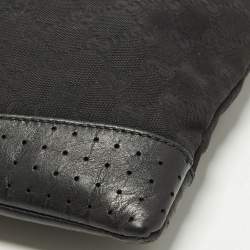 Pre Owned حقيبة ماسنجر مسطحة كانفاس GG أسود غوتشي