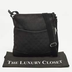 Pre Owned حقيبة ماسنجر مسطحة كانفاس GG أسود غوتشي