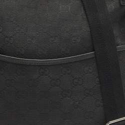 Pre Owned حقيبة ماسنجر مسطحة كانفاس GG أسود غوتشي