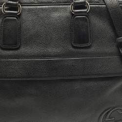 Pre Owned حقيبة مستندات غوتشي جلد سوداء للأعمال