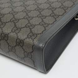 Pre Owned حقيبة معصم صغيرة غوتشي أوفيديا كانفاس جي جي سوبريم رمادي