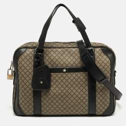 Pre Owned Gucci Business Black/Beige Diamante Coated Canvas Briefcase