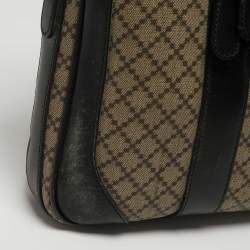 Pre Owned Gucci Business Black/Beige Diamante Coated Canvas Briefcase