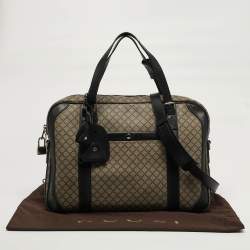 Pre Owned Gucci Business Black/Beige Diamante Coated Canvas Briefcase
