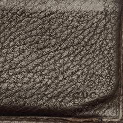 Pre Owned Gucci Logo Brown/Cream GG Canvas and Leather Bifold Wallet