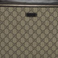 Pre Owned Gucci Brown/Beige GG Supreme Canvas Portfolio Case