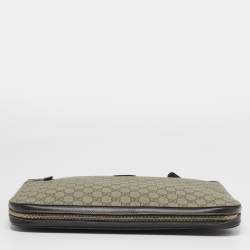 Pre Owned Gucci Brown/Beige GG Supreme Canvas Portfolio Case