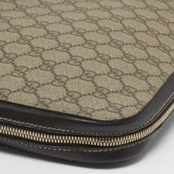 Pre Owned Gucci Brown/Beige GG Supreme Canvas Portfolio Case