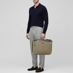 Pre Owned Gucci Brown/Beige GG Supreme Canvas Portfolio Case