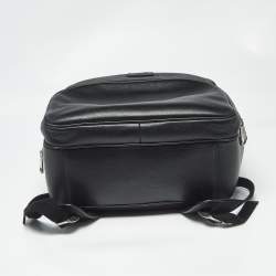 Pre Owned Gucci Medium Black GG Supreme Canvas and Leather Backpack