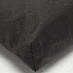 Pre Owned Gucci Black GG Nylon and Leather Messenger Bag