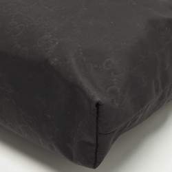 Pre Owned Gucci Black GG Nylon and Leather Messenger Bag