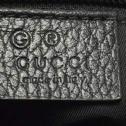Pre Owned Gucci Black GG Nylon and Leather Messenger Bag