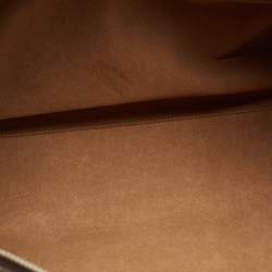 Pre Owned Gucci Tian Brown/Beige GG Supreme Canvas and Leather Duffel Bag