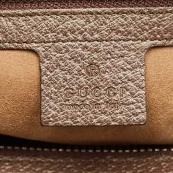 Pre Owned Gucci Tian Brown/Beige GG Supreme Canvas and Leather Duffel Bag