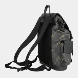 Pre Owned Gucci GG Supreme Black GG Supreme Leather Backpack