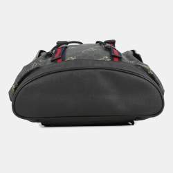 Pre Owned Gucci GG Supreme Black GG Supreme Leather Backpack