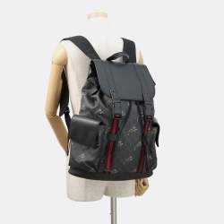 Pre Owned Gucci GG Supreme Black GG Supreme Leather Backpack