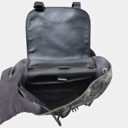 Pre Owned Gucci GG Supreme Black GG Supreme Leather Backpack