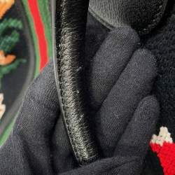 Pre Owned حقيبة سفر غوتشي شيري لاين سنيك قماش أسود/بيج وجلد