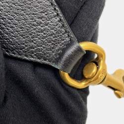 Pre Owned حقيبة سفر غوتشي شيري لاين سنيك قماش أسود/بيج وجلد