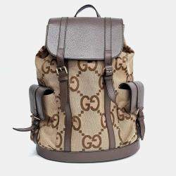 مملوكة مسبقًا Gucci Beige Multicolor Canvas and Leather Jumbo GG Backpack (678829)