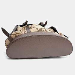 مملوكة مسبقًا Gucci Beige Multicolor Canvas and Leather Jumbo GG Backpack (678829)