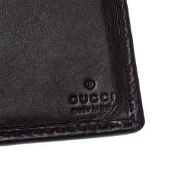 Gucci Brown Web Canvas and Leather Bifold Wallet