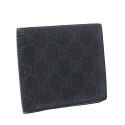  Gucci Black GG Supreme Canvas Bifold Wallet