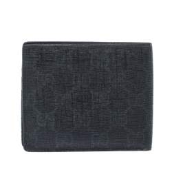 Gucci Black GG Supreme Canvas Bifold Wallet