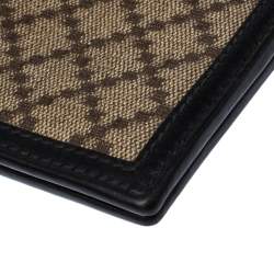 Gucci Beige/Black Diamante Canvas and Leather Bi Fold Wallet