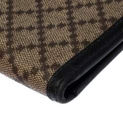 Gucci Beige/Black Diamante Canvas and Leather Bi Fold Wallet