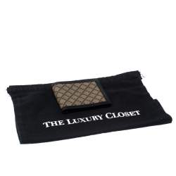 Gucci Beige/Black Diamante Canvas and Leather Bi Fold Wallet