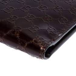 Gucci Maroon Microguccissima Leather Bifold Long Wallet