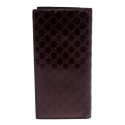 Gucci Maroon Microguccissima Leather Bifold Long Wallet