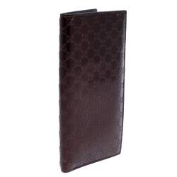 Gucci Maroon Microguccissima Leather Bifold Long Wallet